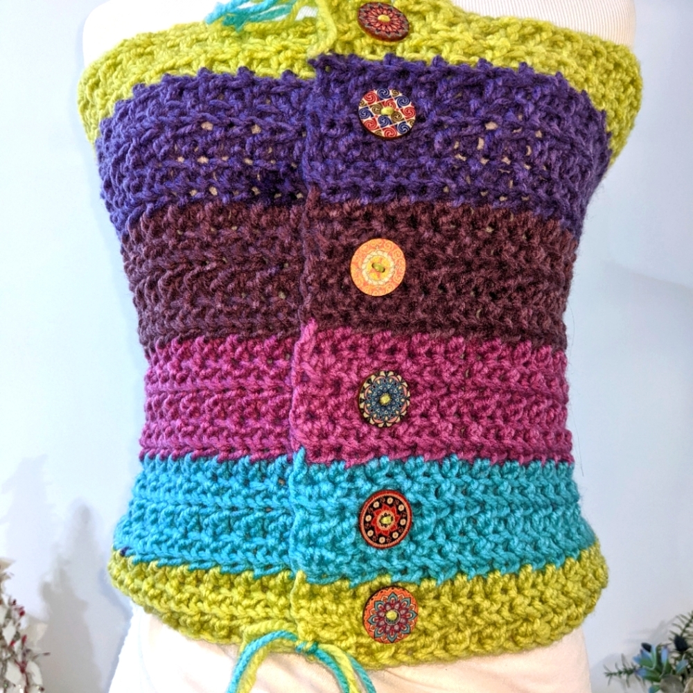 🏳️‍🌈 NEW Unisex Cowl Crochet Scarf Rainbow HANDCRAFTED